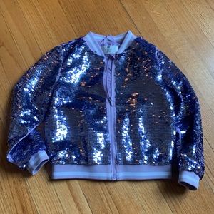 H&M kids Girl sequin bomber jacket us size 6